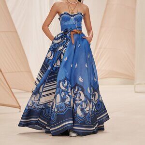Zimmermann High Tide Blue Maxi Dress - Size 0